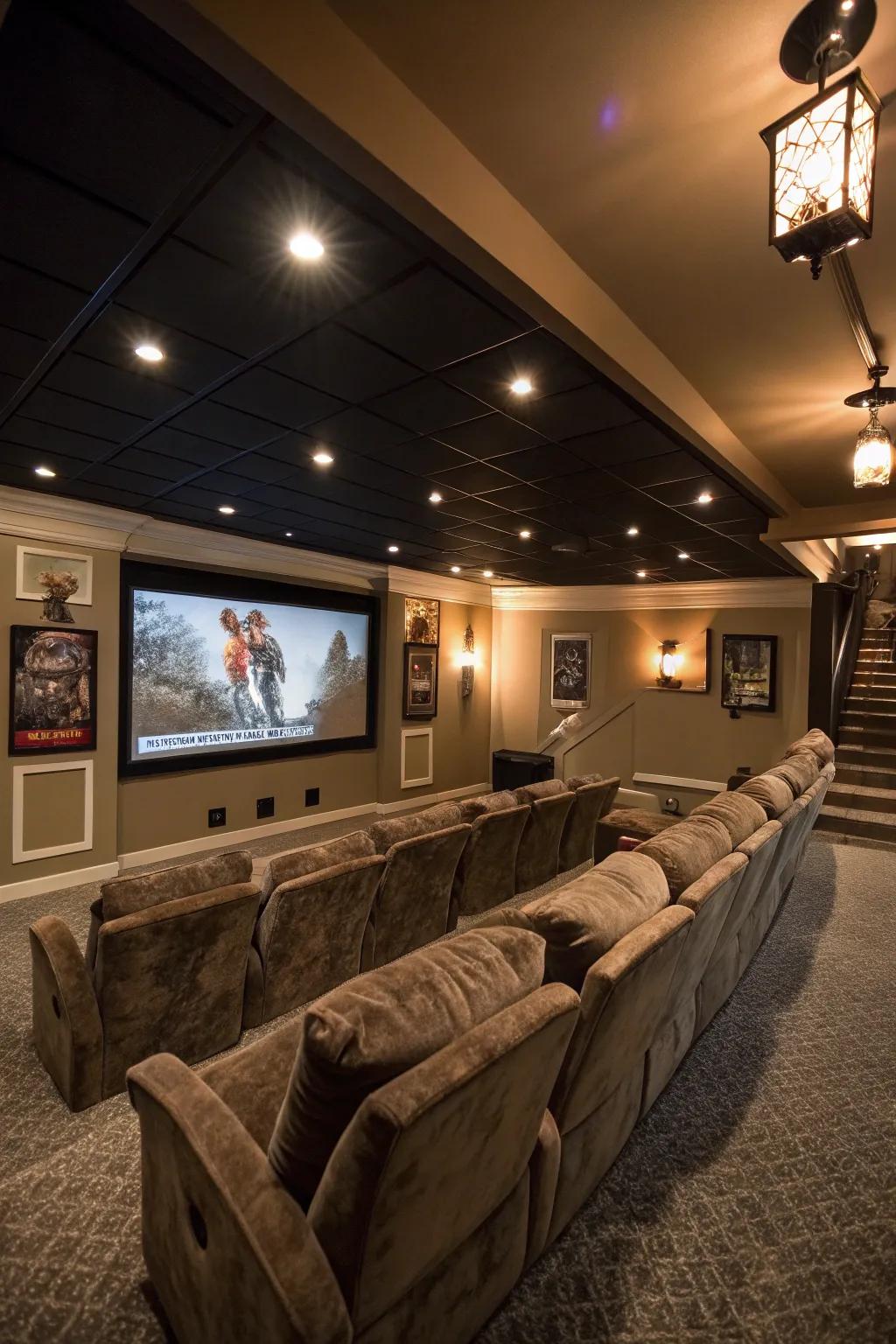 The best possible viewing angles are provided by multi-level seating, which improves the theater experience.