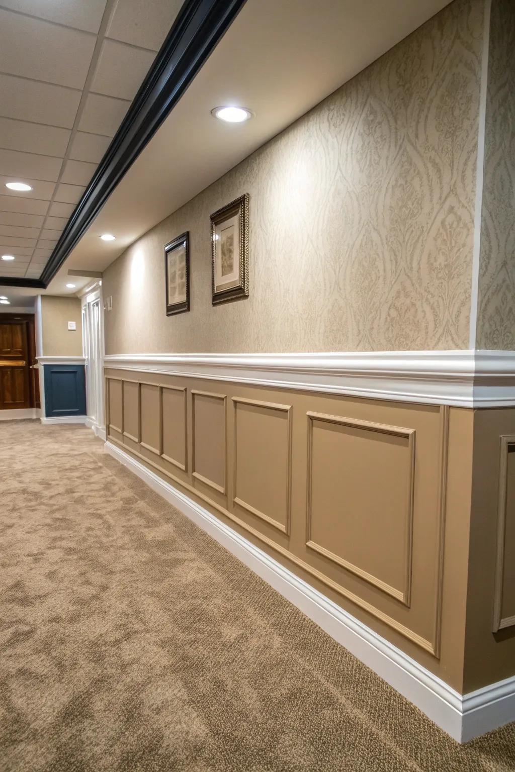 Chair rails contribute shape and protect walls.