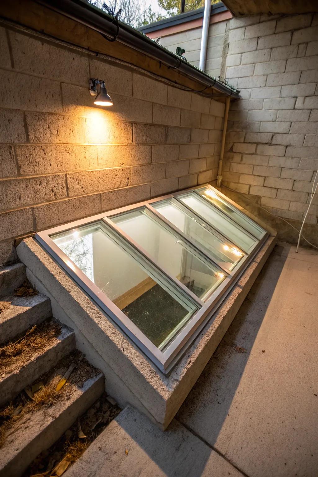 A glass shield offers protection while maintaining light and visibility.
