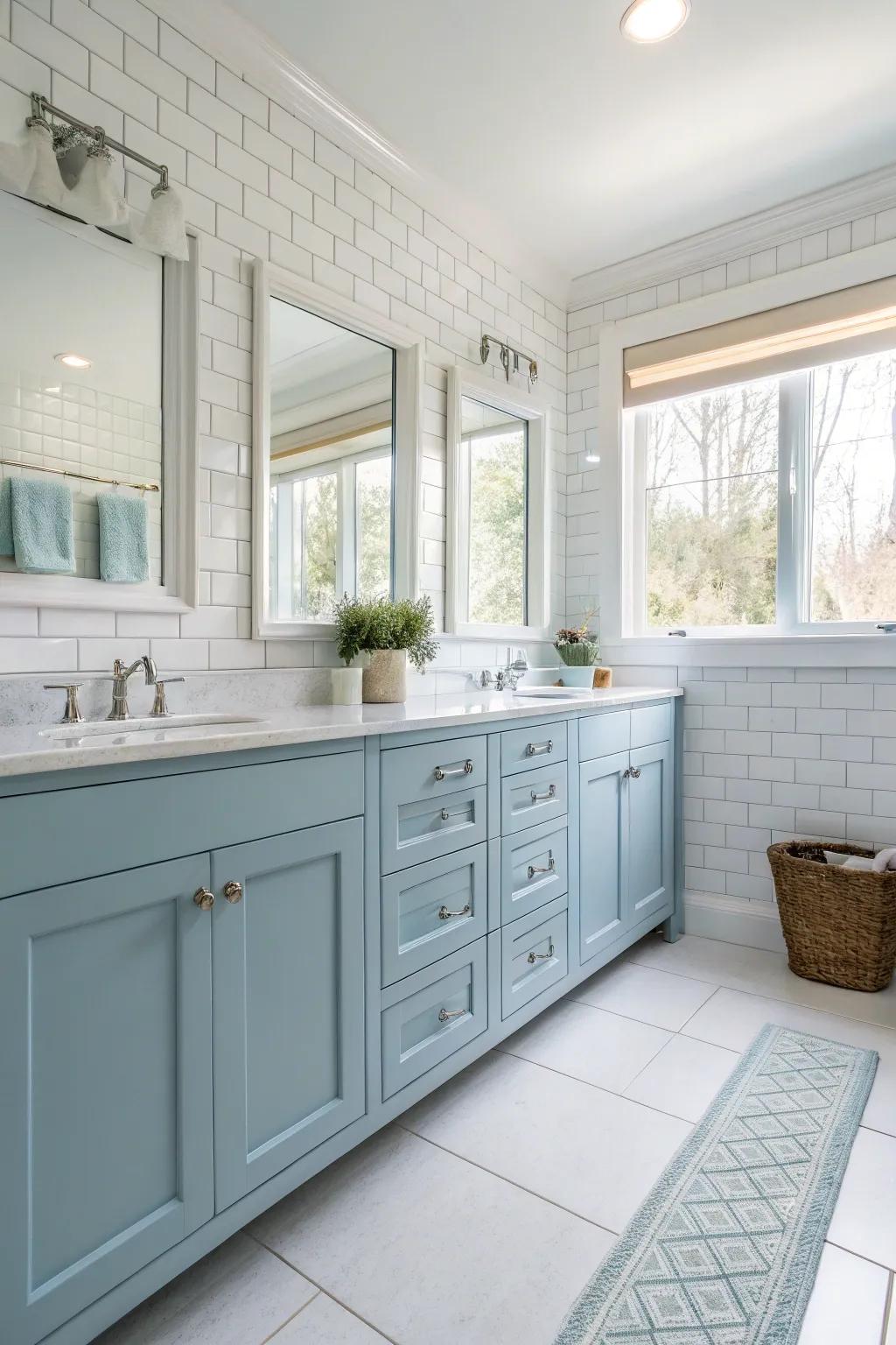 Airy blue creates a peaceful and serene environment.