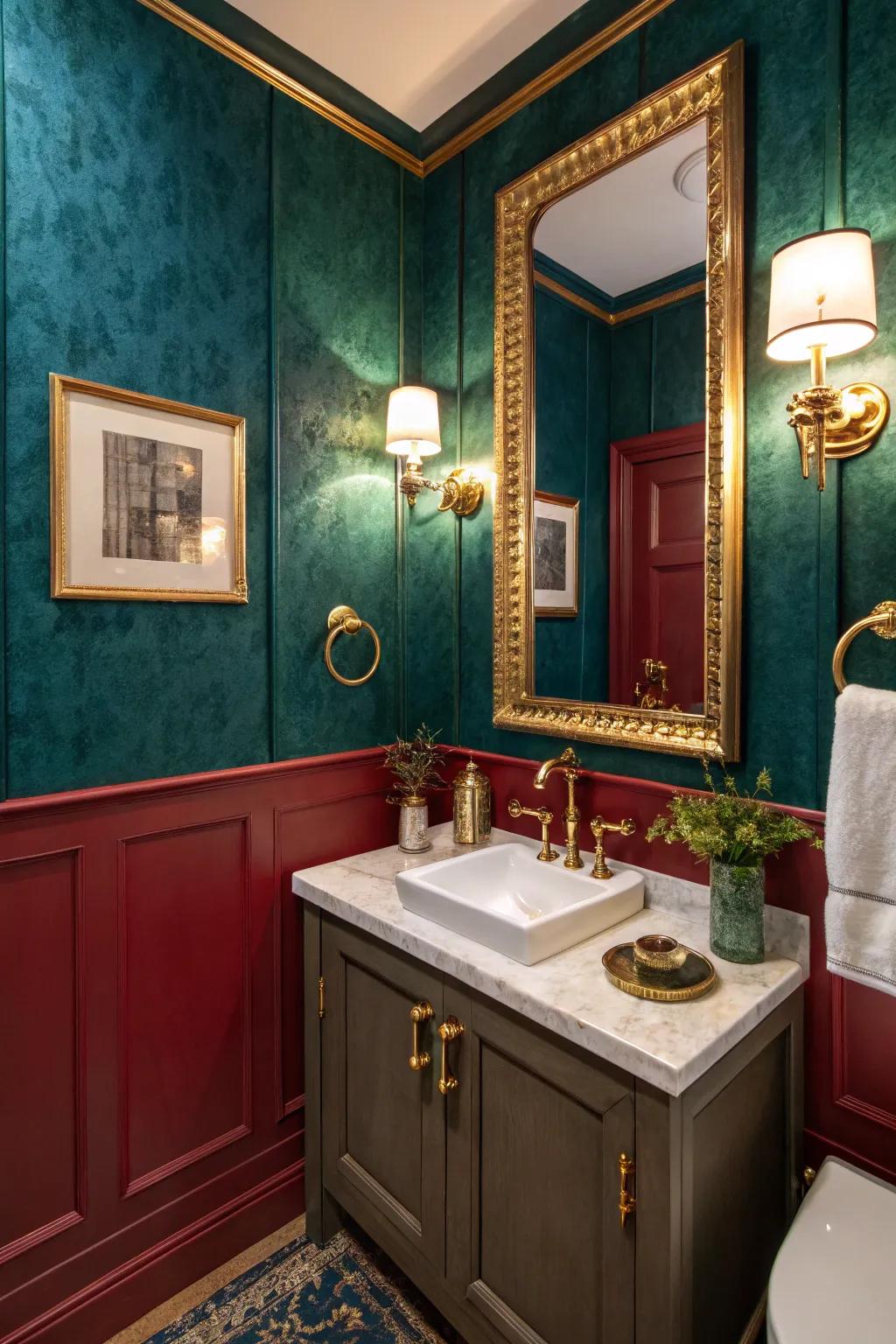 Luxe deep tones provide luxury and warmth to your bathroom.