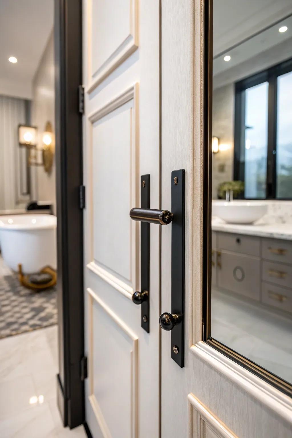 Any panel gains a modern touch from accent hardware.