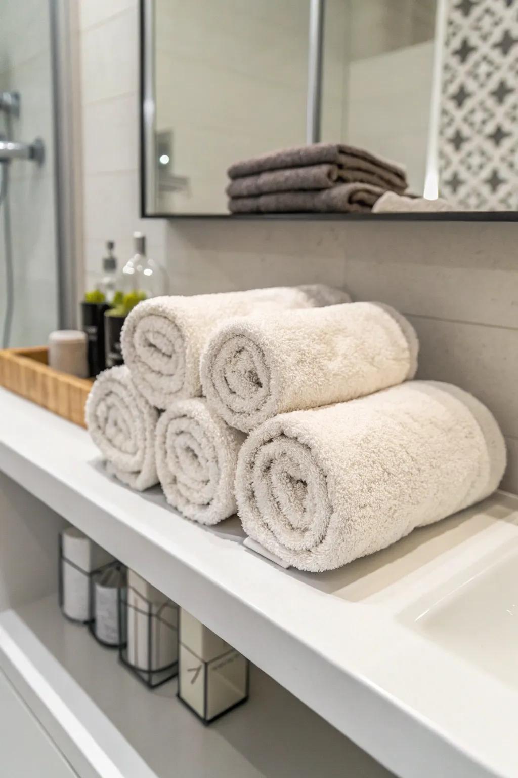 Keep it simple and chic with basic rolled cloths.