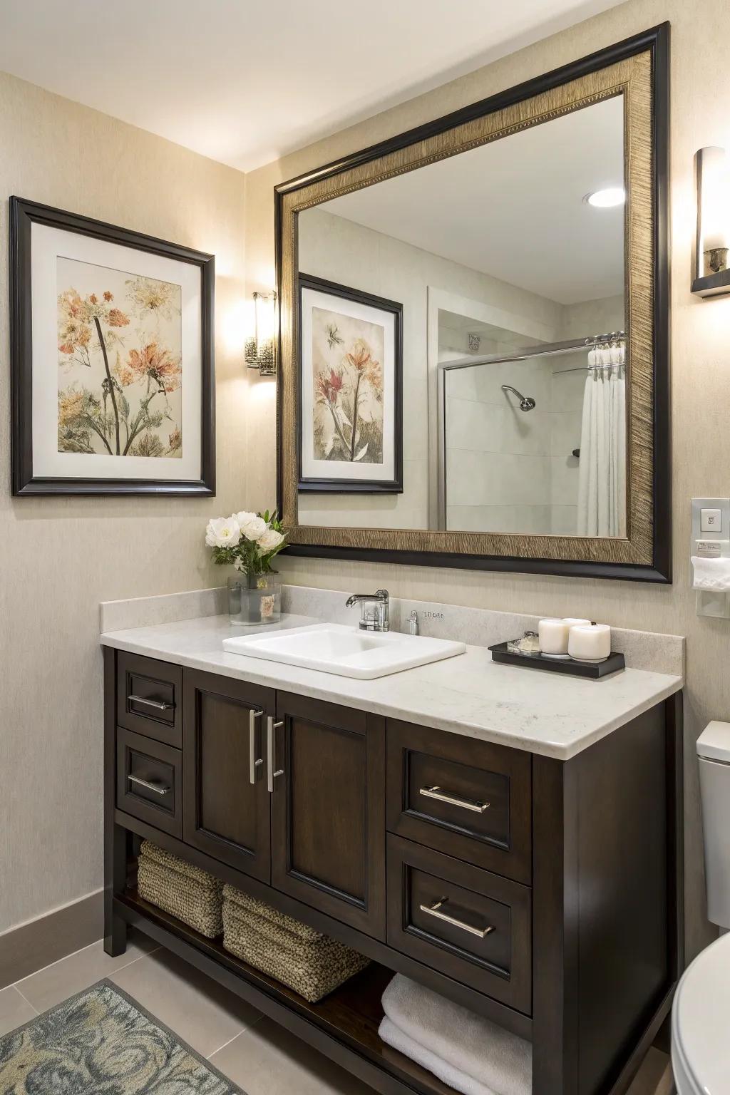Artwork adds a personal and artistic touch.