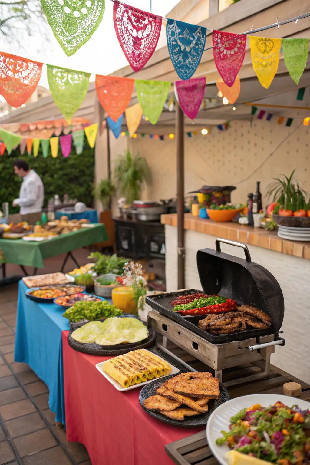 A lively Mexican Fiesta Grill with vibrant flavors.