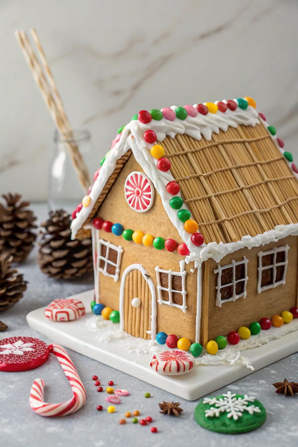 Outdoorsy wooden coverings crafted from crunchy sticks.