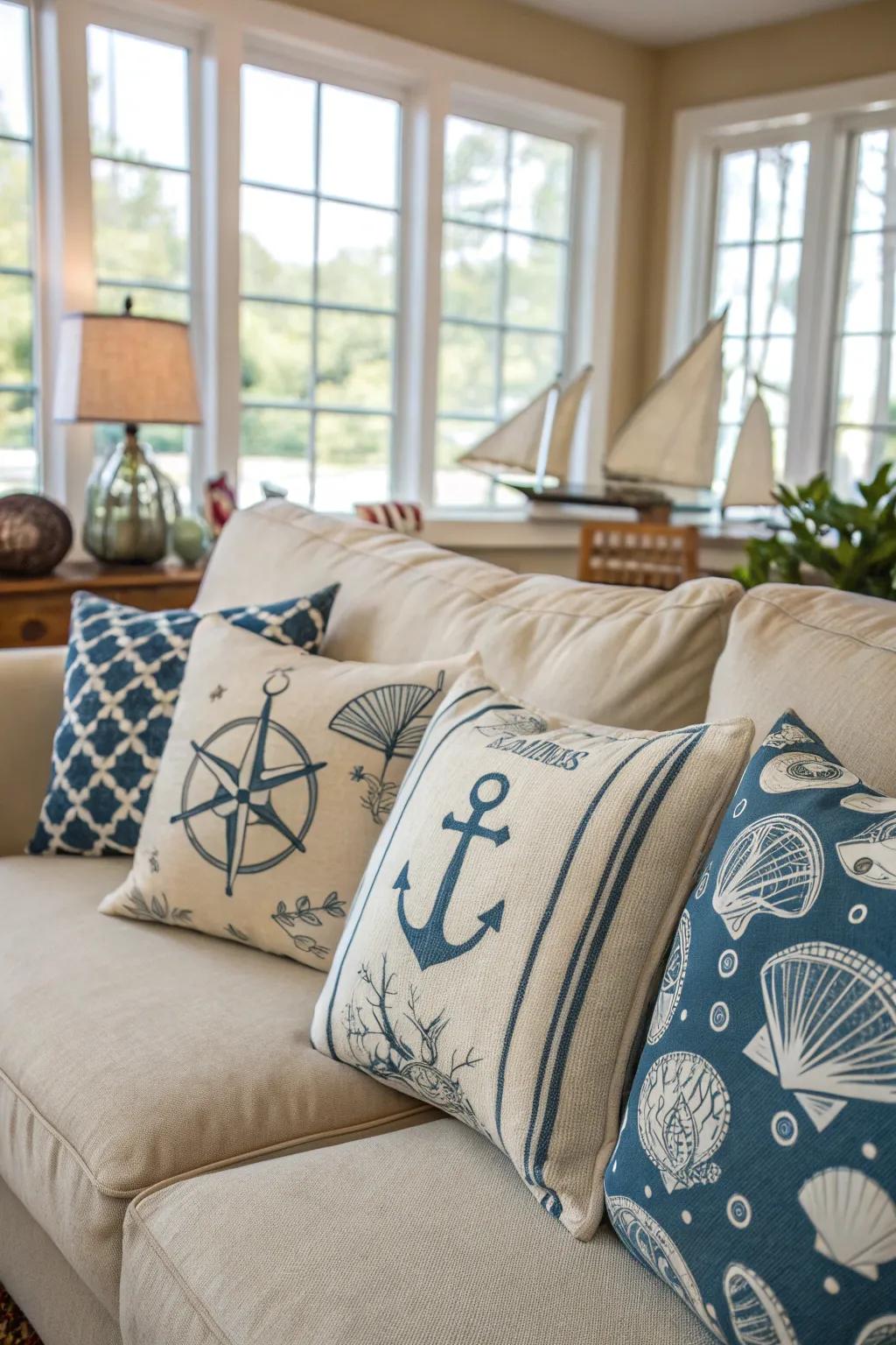 Elevate your space with lively ocean inspired scatter cushions.