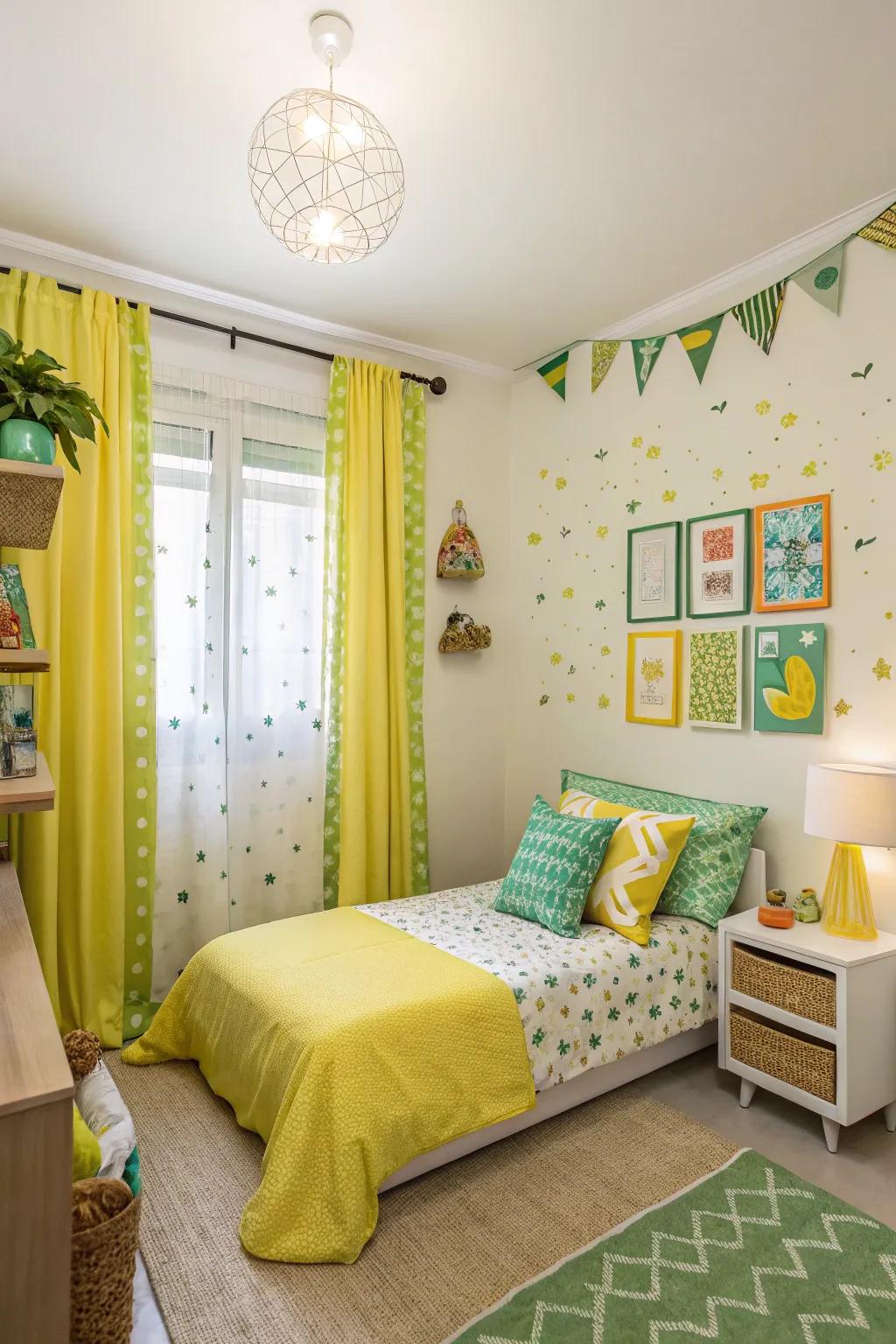 Energize your space with lemon-lime hues.