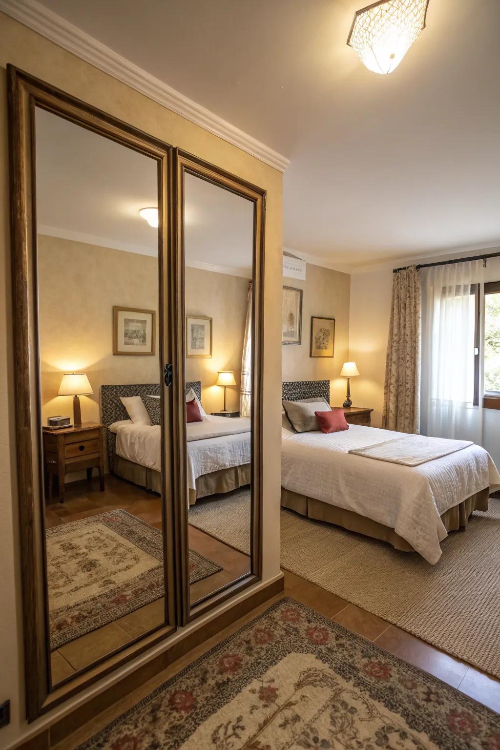 Mirrors enhance the sense of space and improve natural light.
