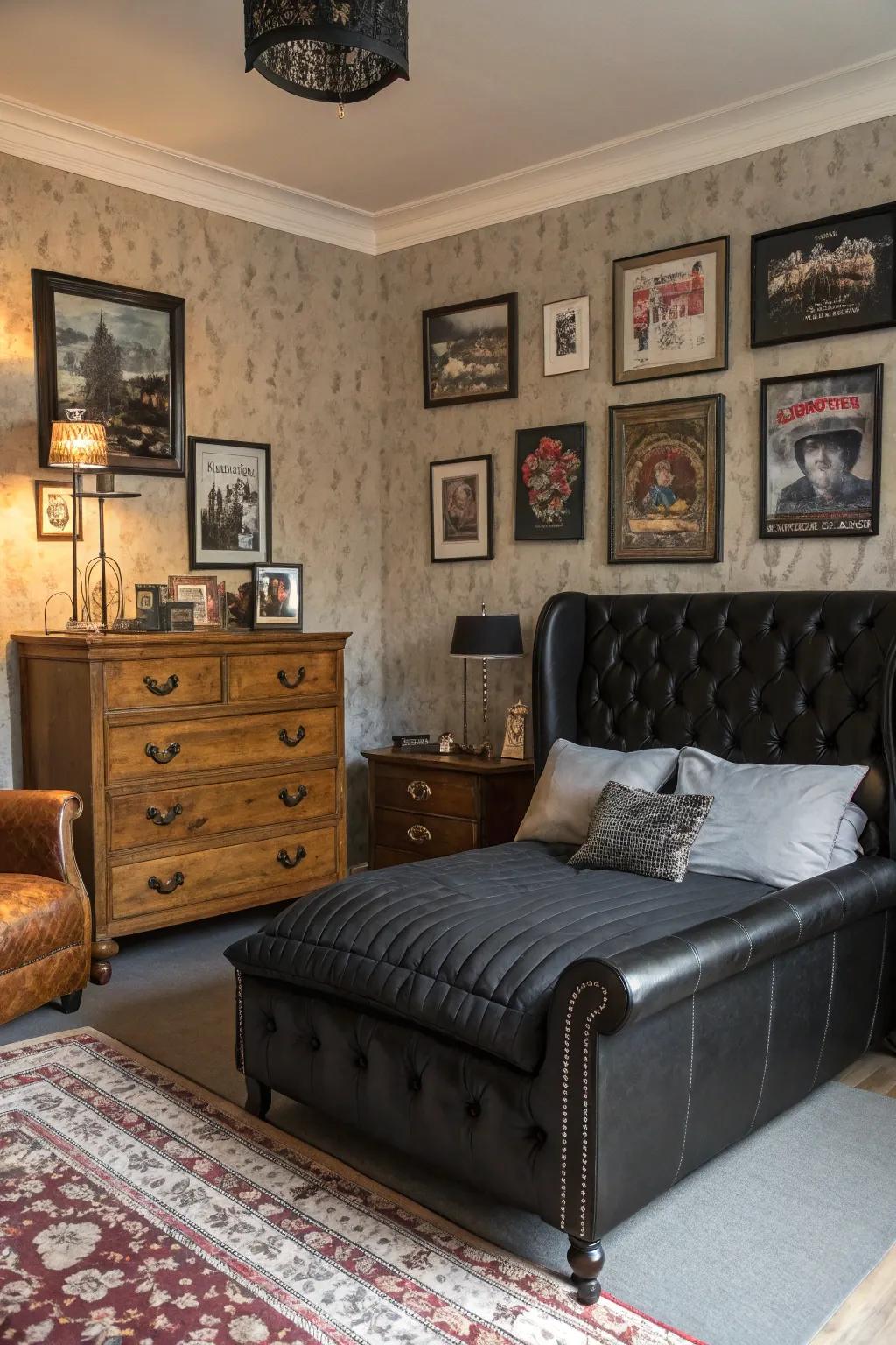 The combination of modern and classic styles results in an eclectic yet harmonious space.