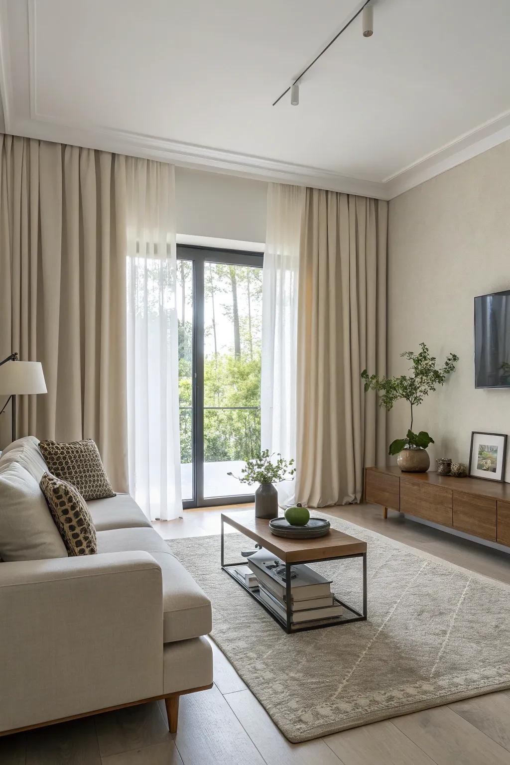 Simple window coverings enhance a modern and clean aesthetic.