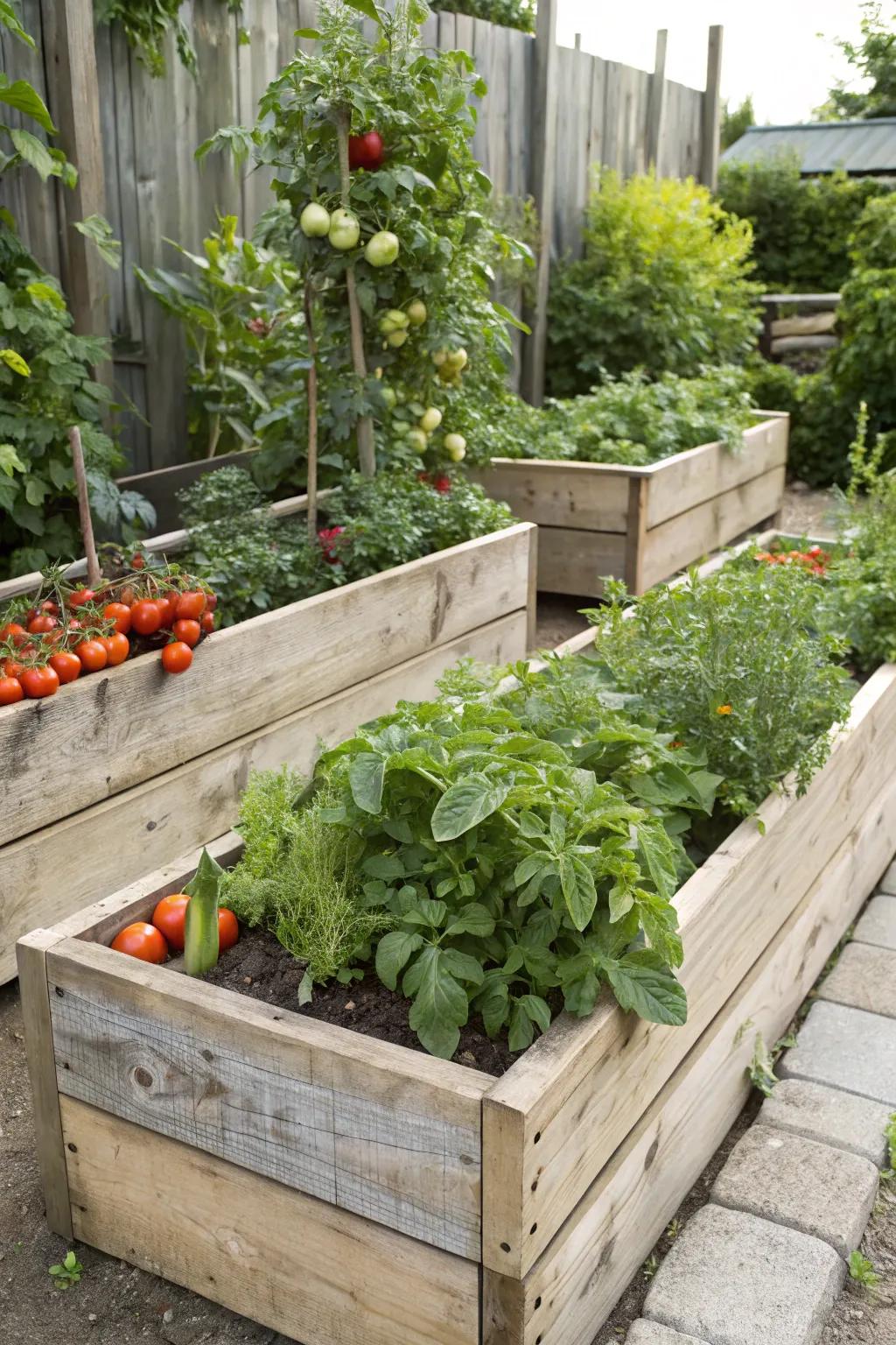 Untreated lumber is a safe choice for growing edible plants.