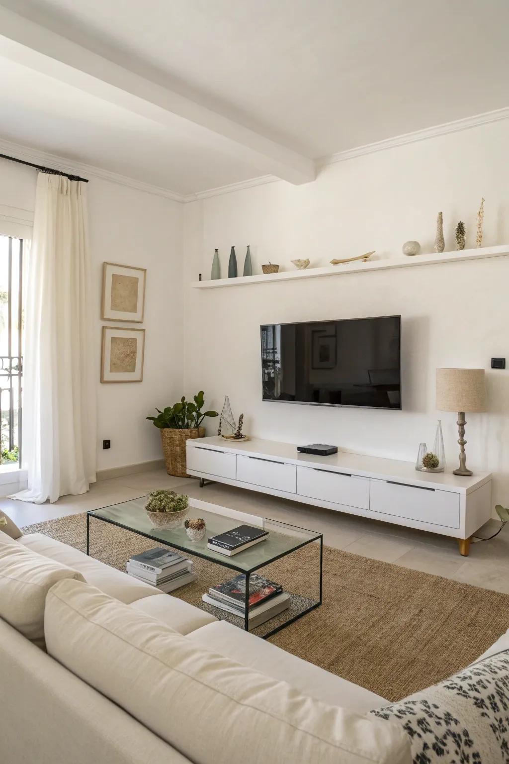 Minimalist design keeps the space elegant and uncluttered.