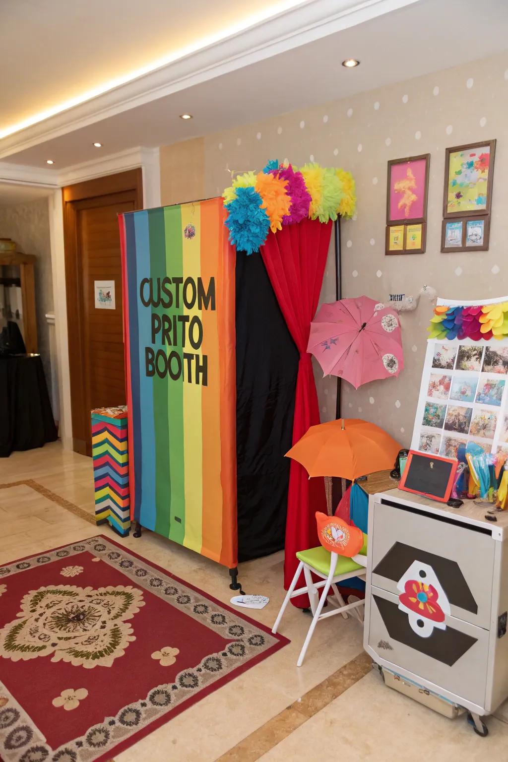 A photo booth lets guests capture memorable moments at the celebration.