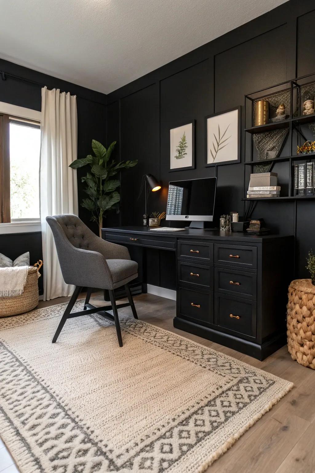 A soft rug adds comfort and character.