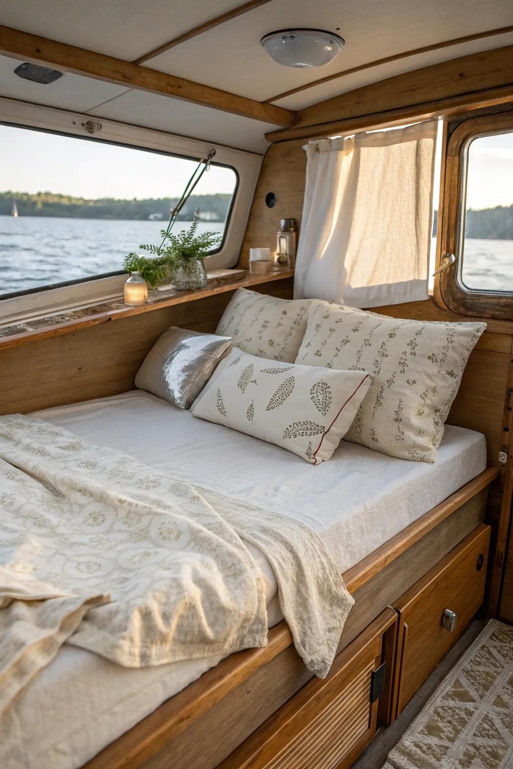 Breathable fabrics assure relaxation in all climates.
