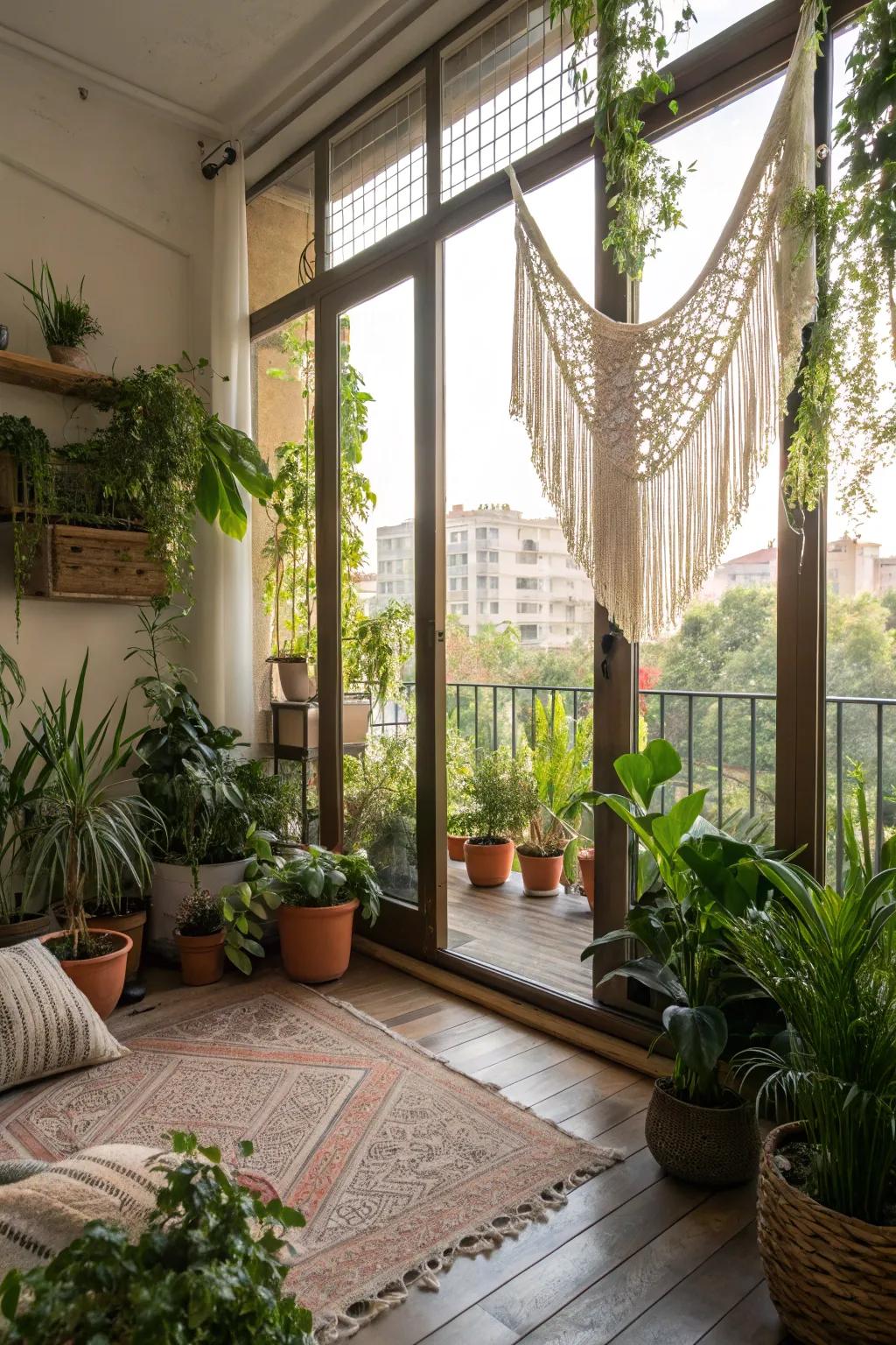 Seamless interior-exterior transition connects the plant room with nature.