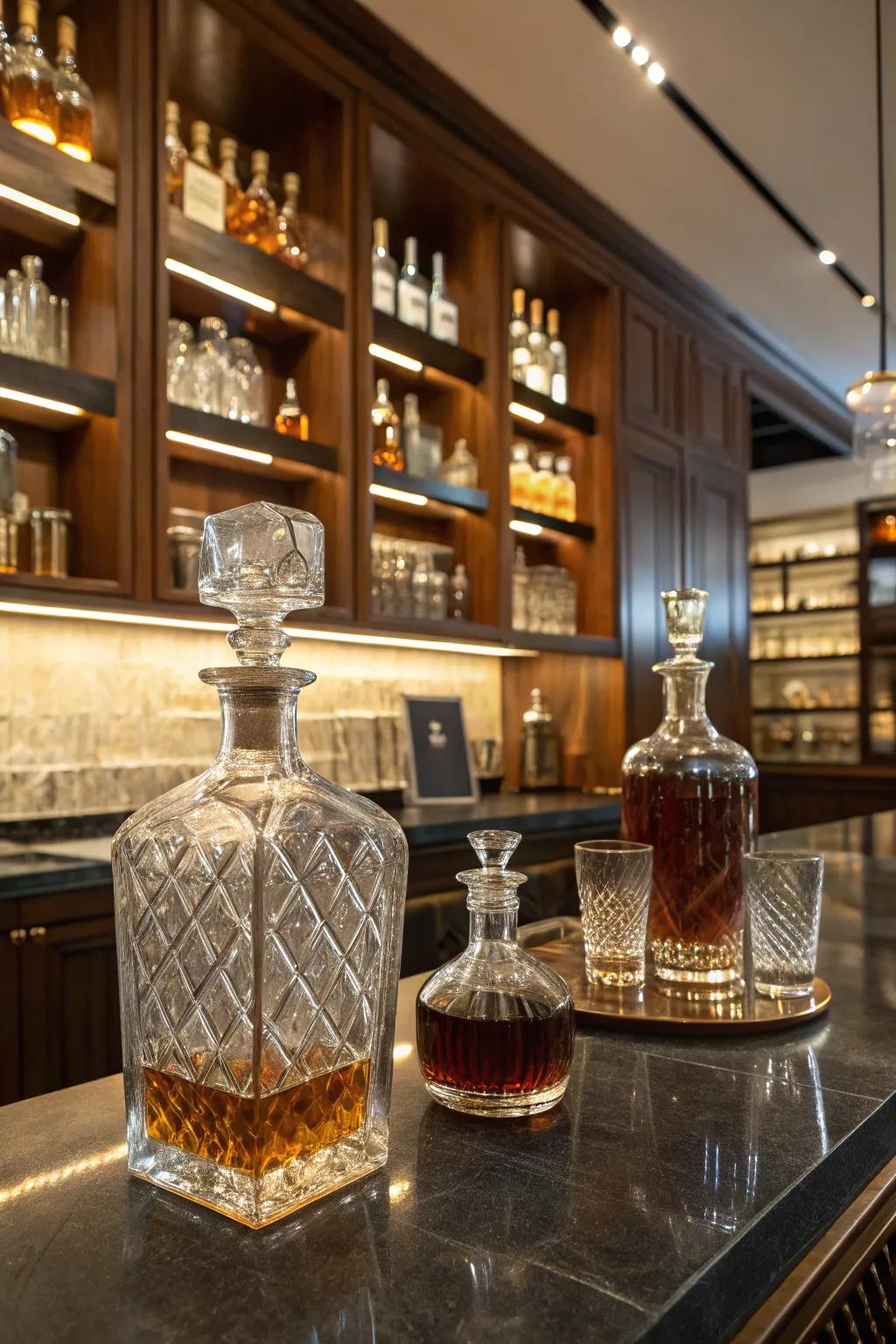 Exclusive glassware elevates the spirit tasting session.