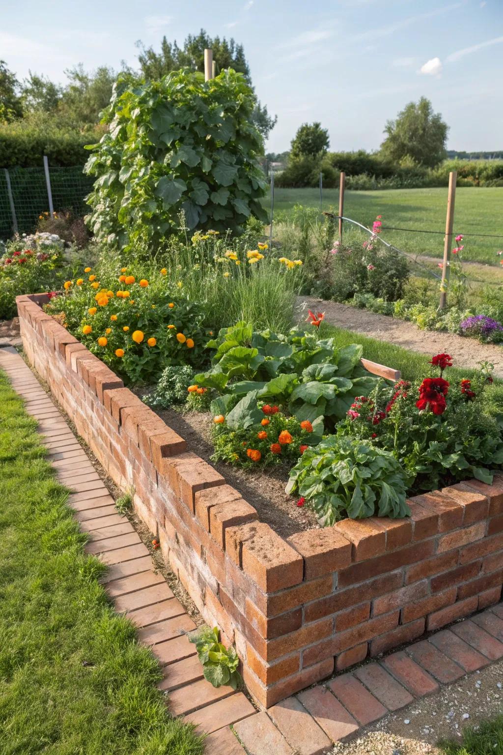 Embrace sustainability through the use of reclaimed stone raised gardens.