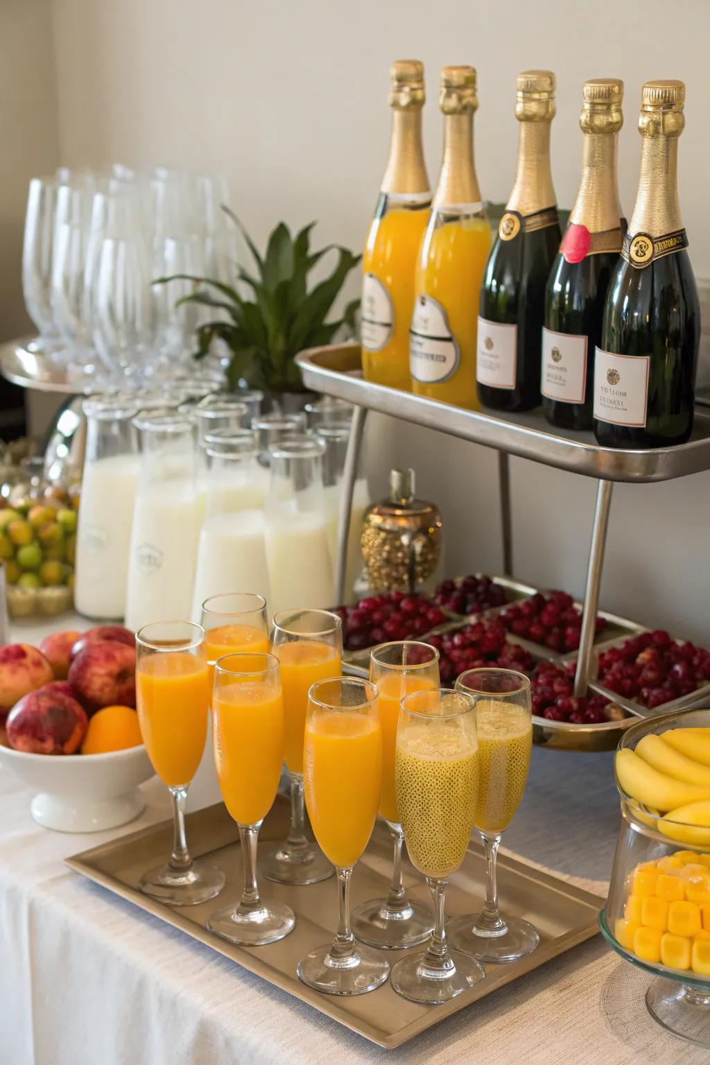 A sparkling bar that adds a touch of elegance to your brunch.