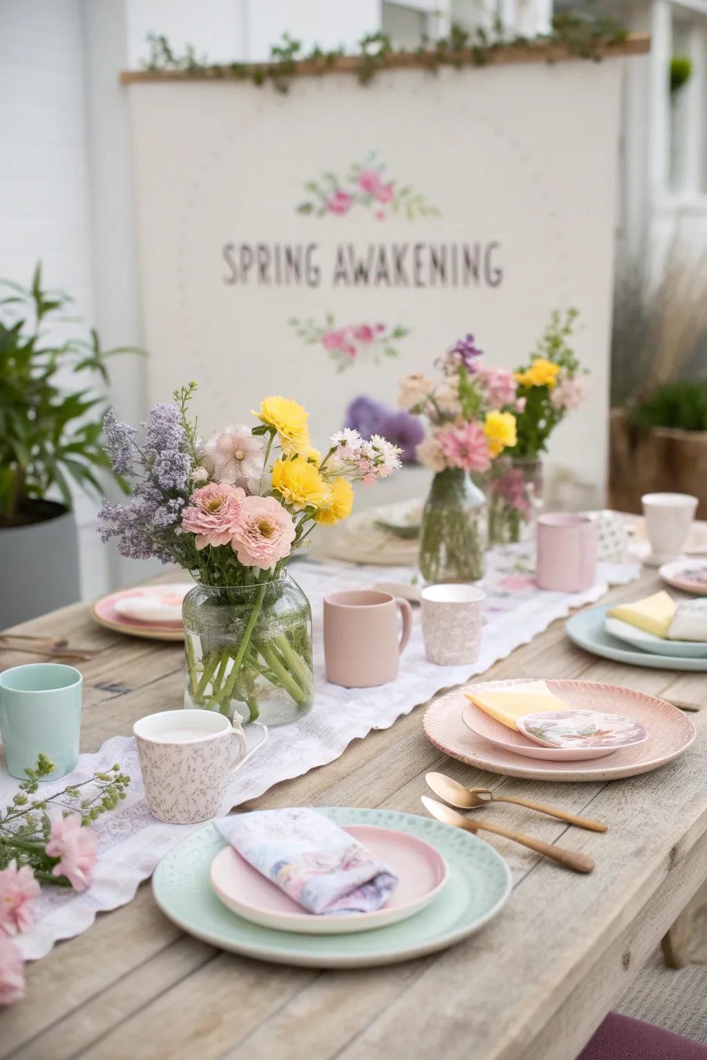 A themed brunch table provides coherence and enhances the occasion.