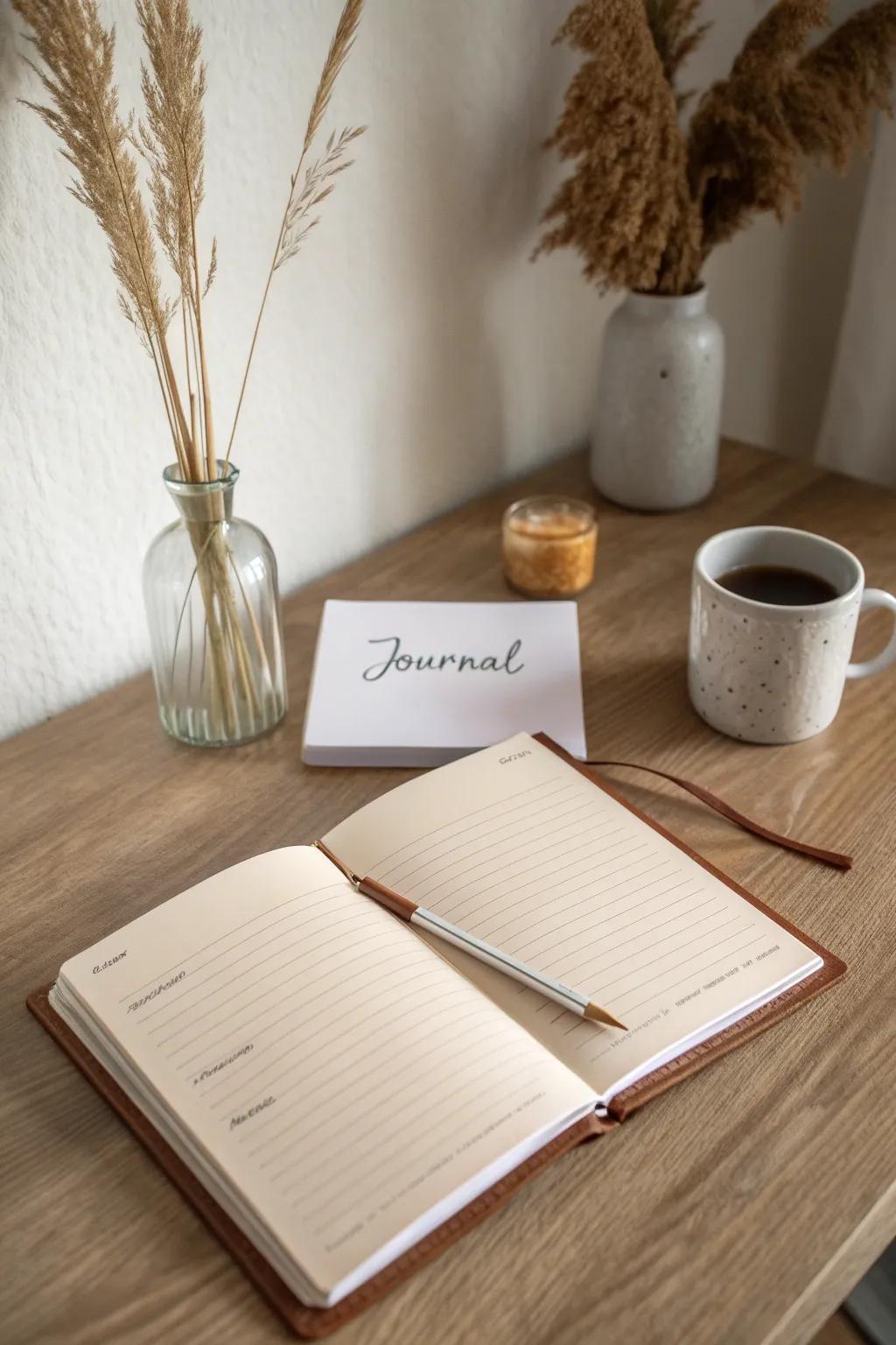 Capture your day in a single line with this minimalist journal, where simplicity meets elegance.