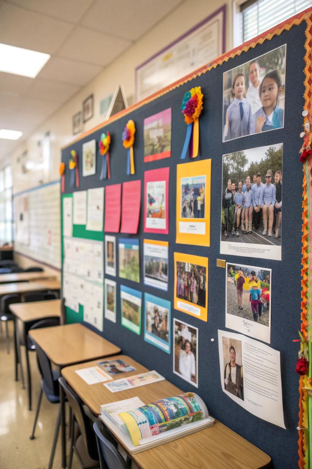 An achievements board highlighting student triumphs.