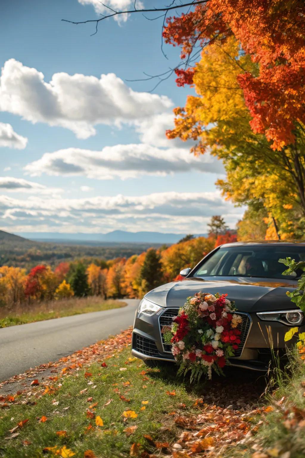 A flower wreath on the grille adds an eye-catching focal point.