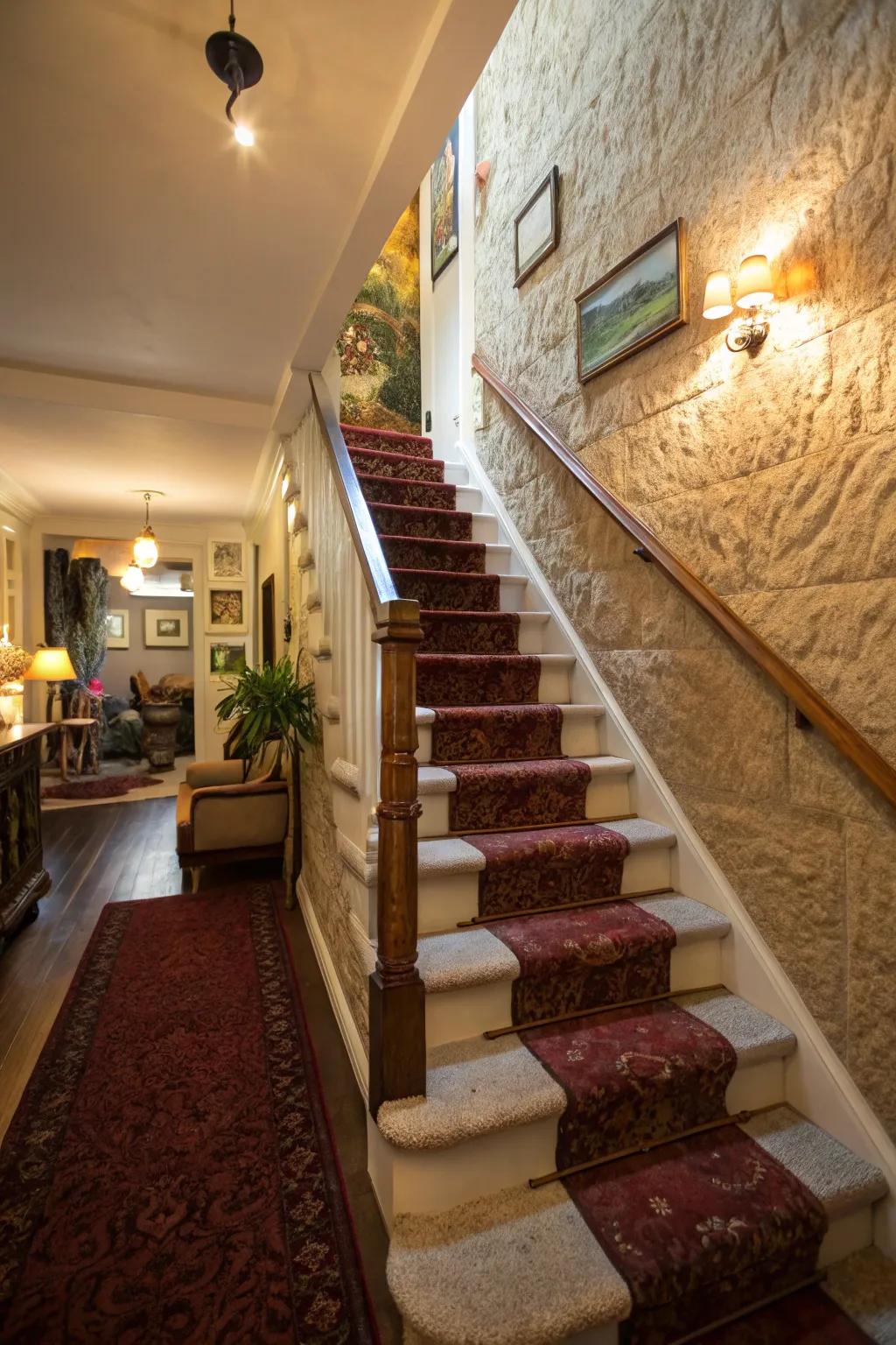 Unusual textures lead to an interesting design.