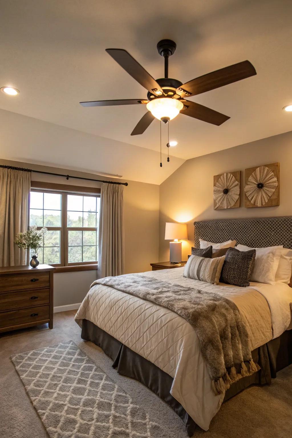 Stay cool and stylish using a ceiling fan that matches your decor.