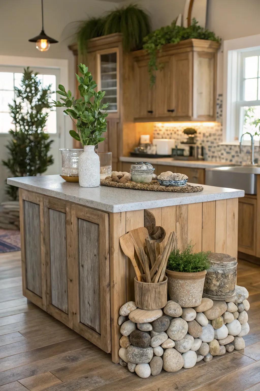 Bring the outdoors inside with organic décor pieces.