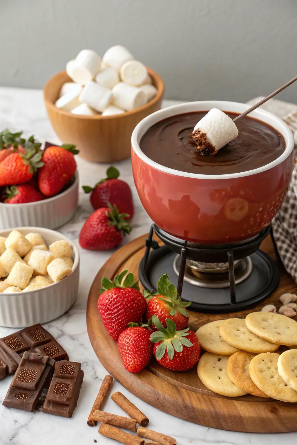 An appealing chocolate fondue arrangement designed for a shared evening.