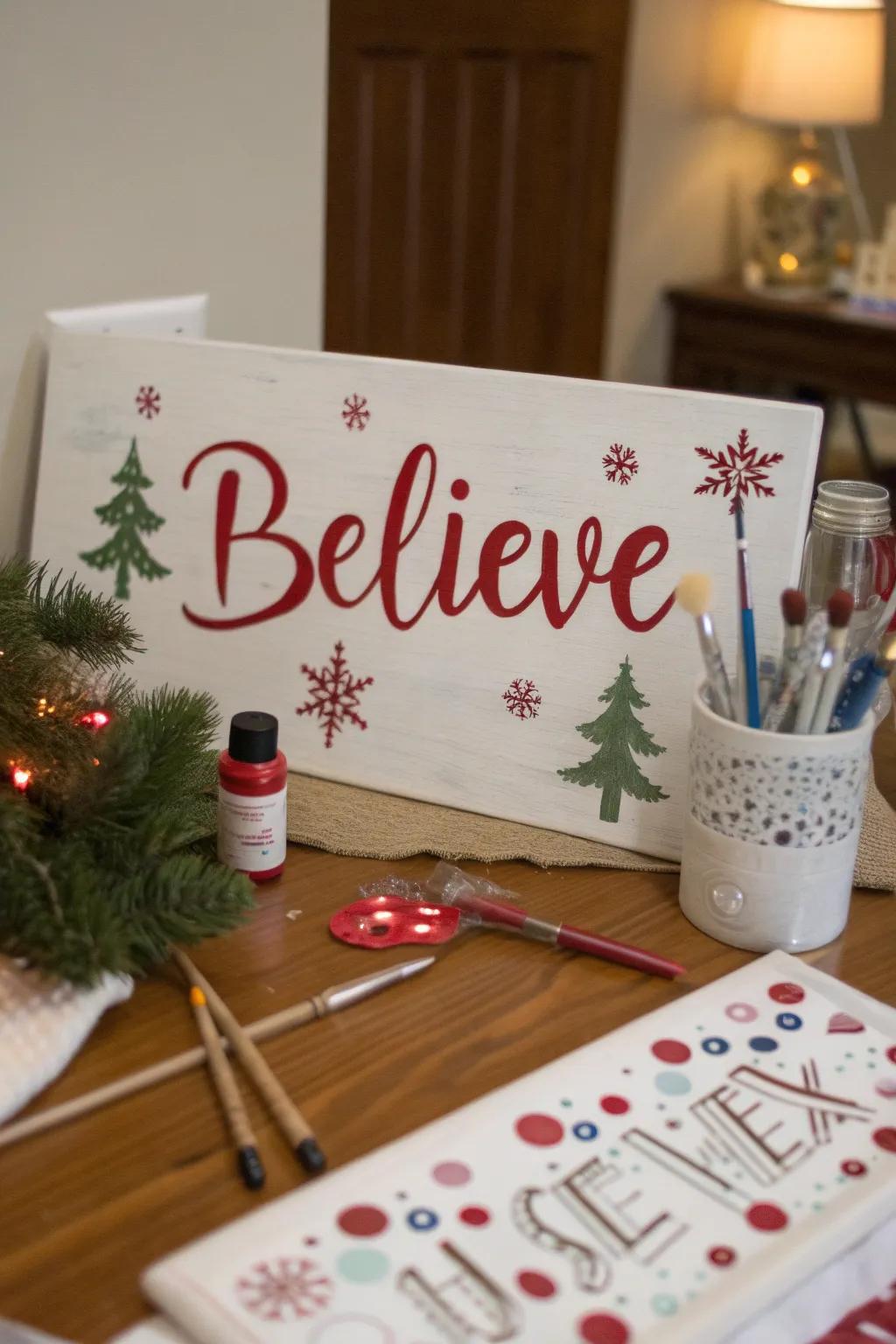 Craft a personalized hint with a DIY Christmas placard.
