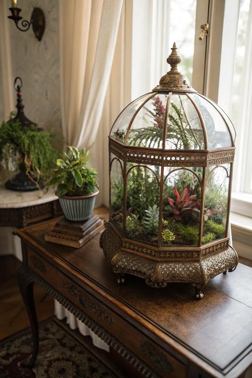 A regal conservatory terrarium for a dash of sophistication.
