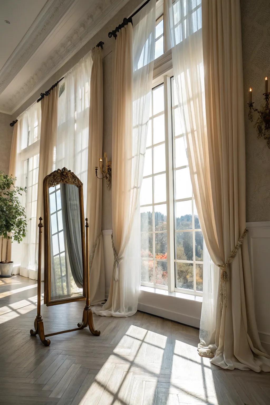 Sunlight makes your area feel expansive and breezy.