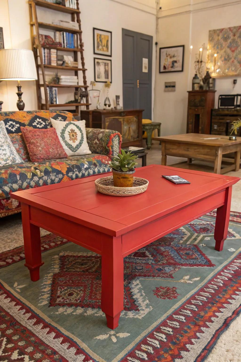 Strong colors make your center table a standout piece.