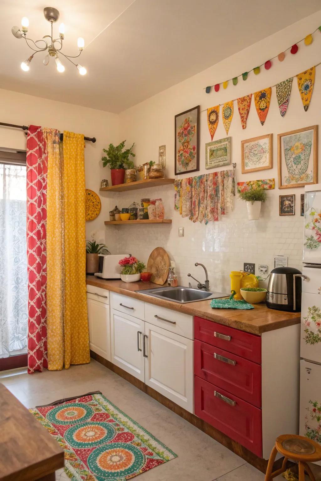 Personal accents in décor make the cooking area truly unique.