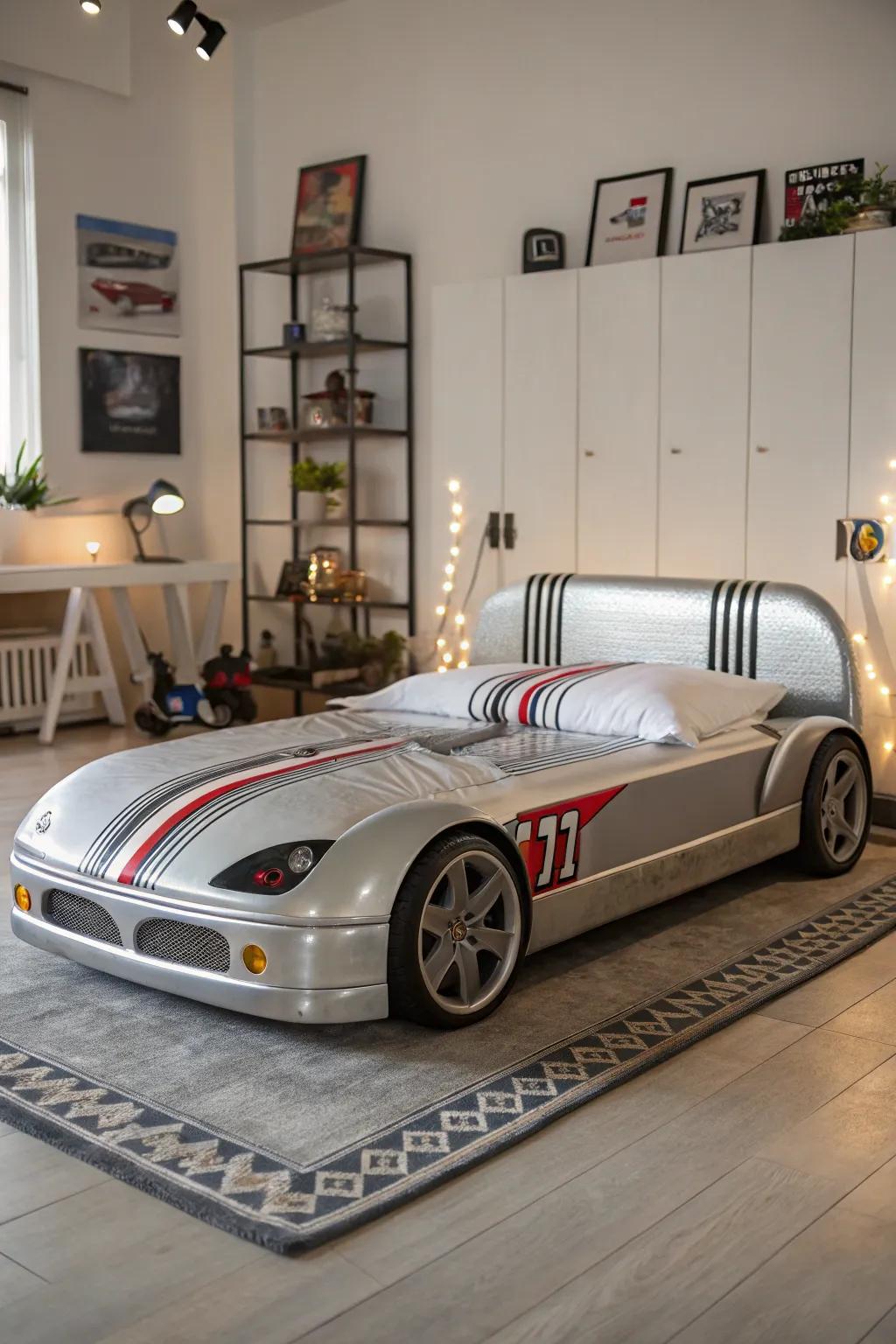 Automotive-themed beds add an element of speed and flair to your room.