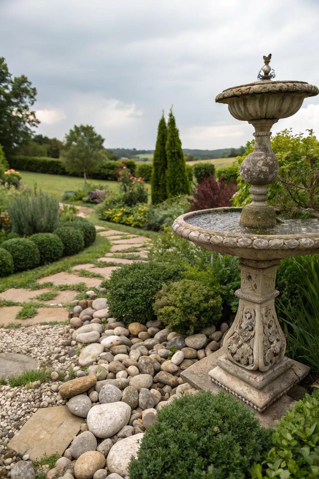 Garden adornments add character and charm.