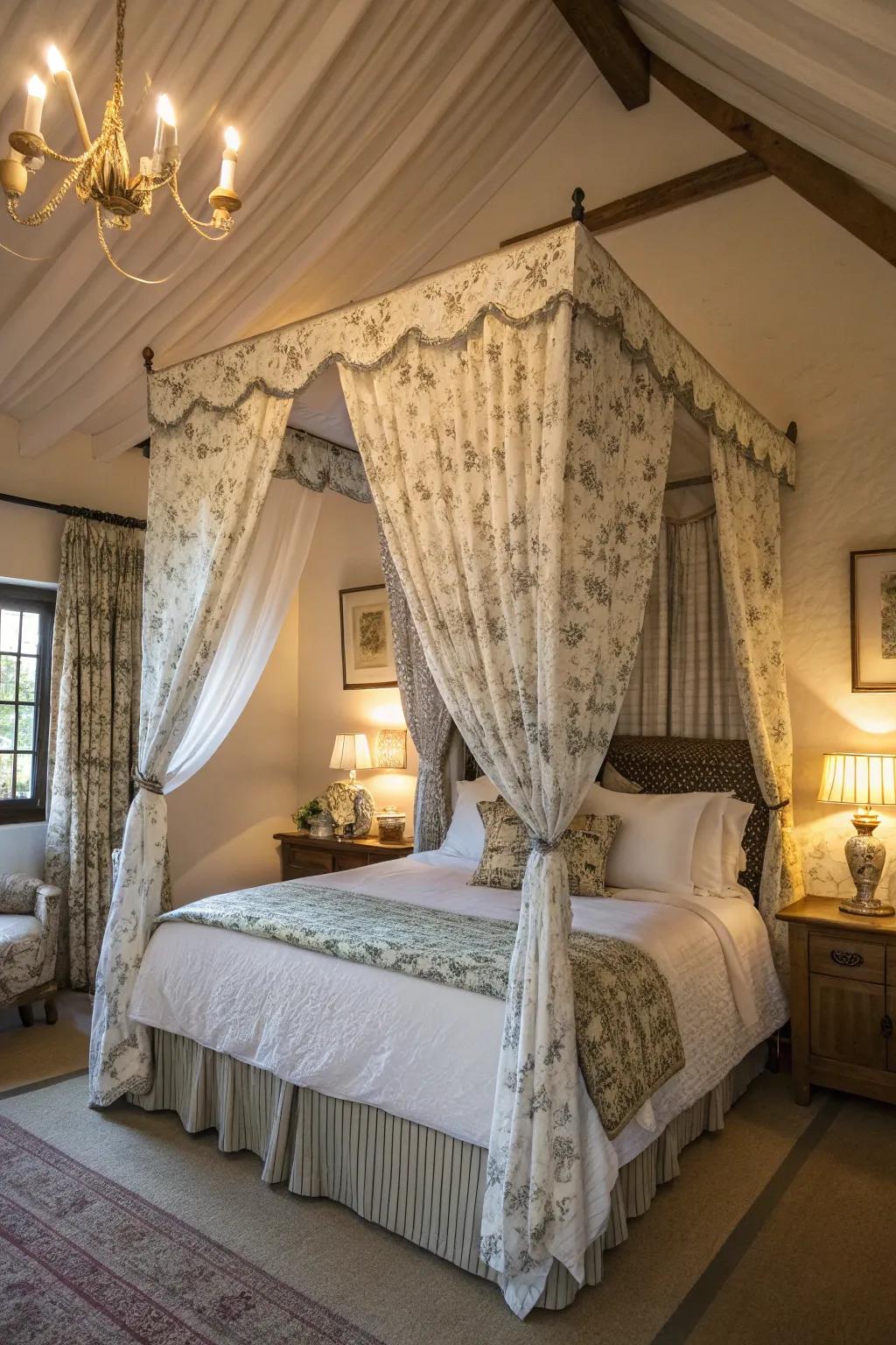 Drapes and canopies bring luxury and softness.