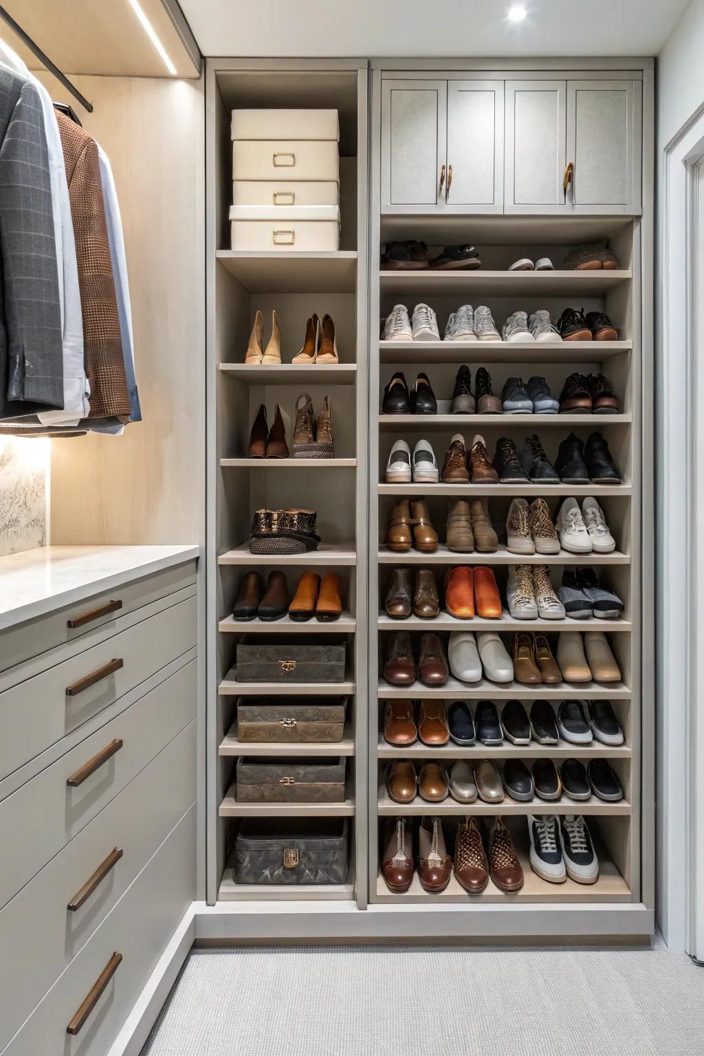 Showcase your shoes with upright storage solutions.
