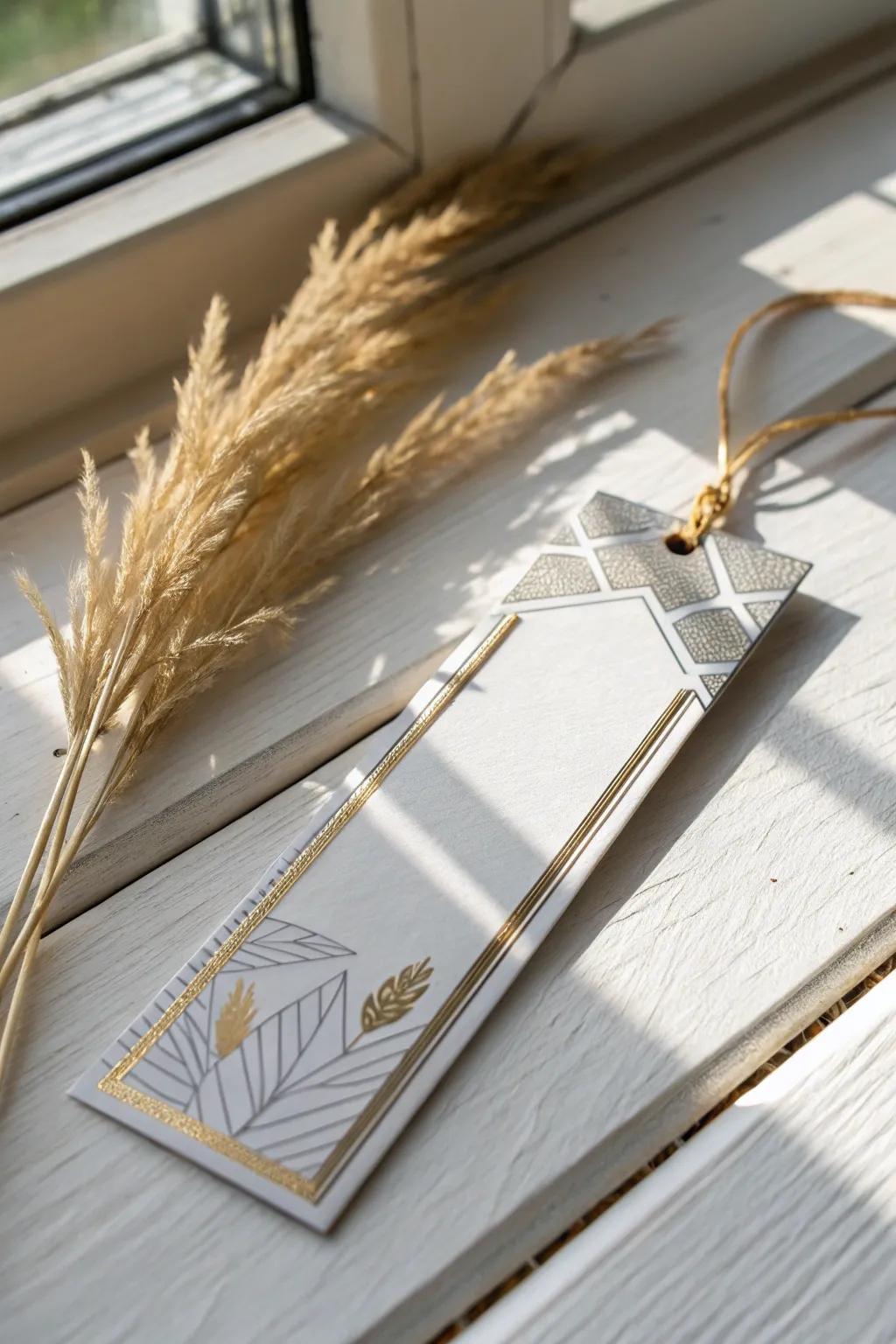 Add a touch of luxury to your reading with this stunning shining-edged bookmark. Perfect for those who appreciate simple elegance.