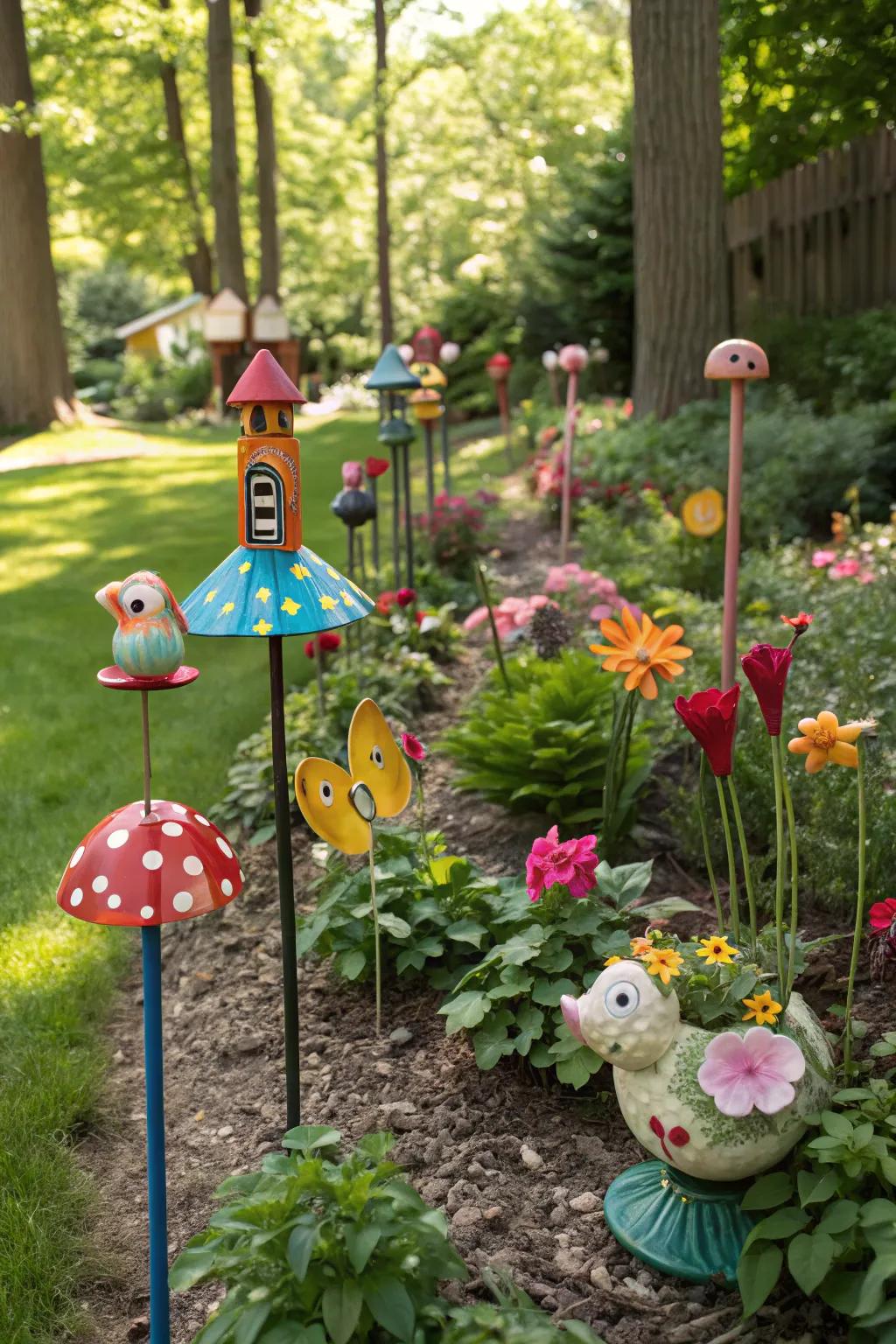 Add color and playfulness to your garden with ceramic décor.