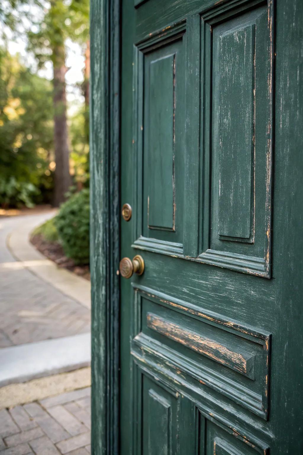 Textured elements enhance the door’s visual appeal.