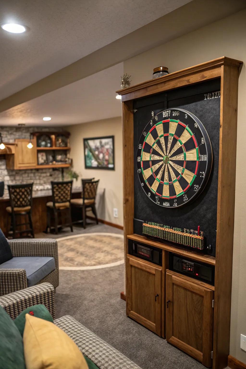 Protective padding keeps your walls safe while playing darts.