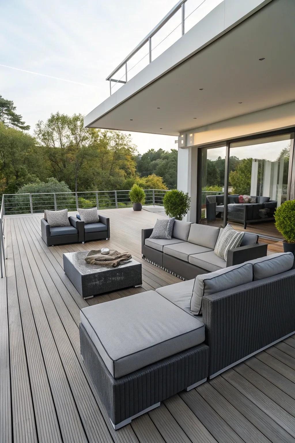 Adaptable furniture offers versatility and adjustability for your deck.