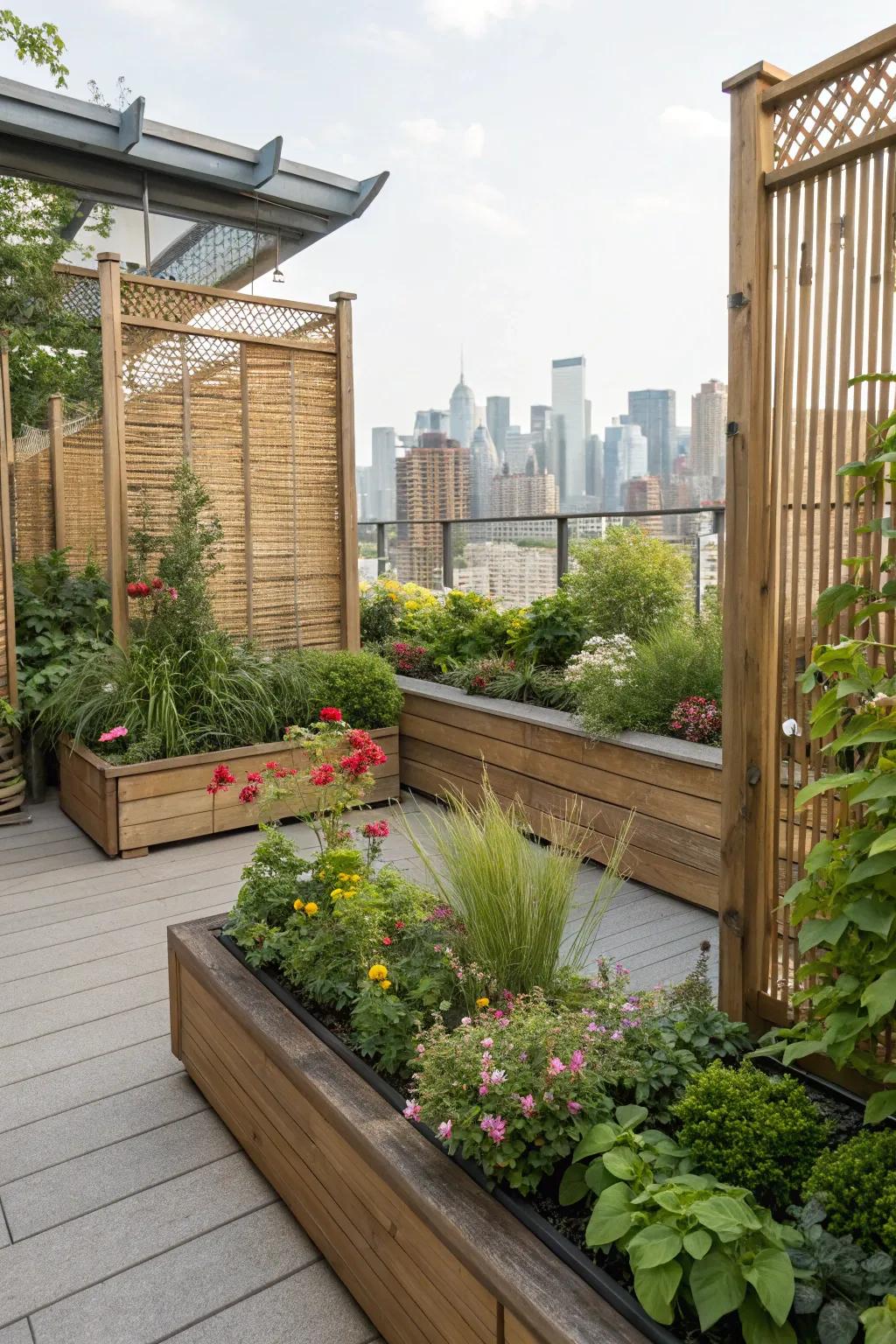 Change a deck into a green, secluded sanctuary in the city.