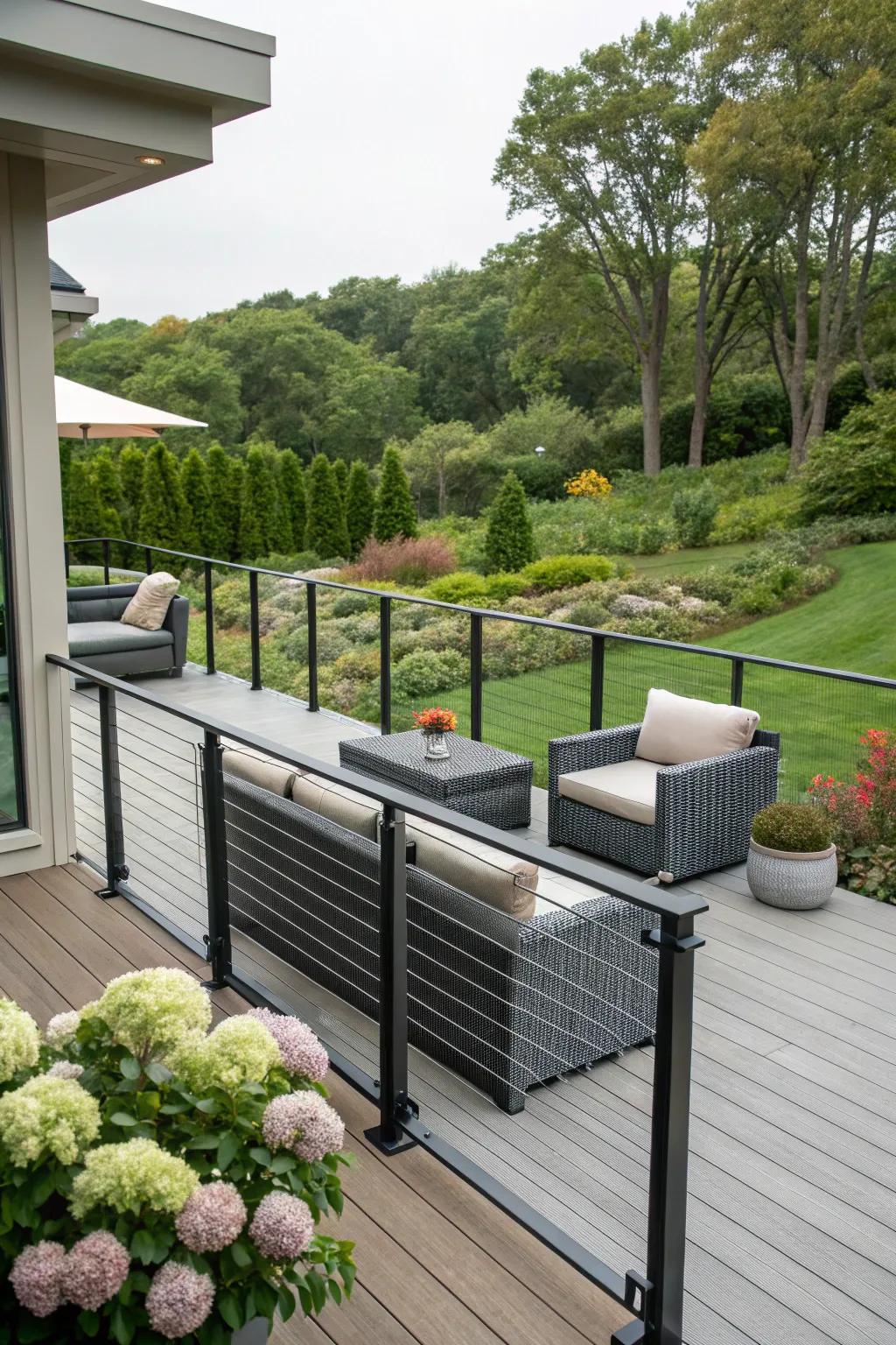 Fashionable barriers elevate your deck's safety and charm.
