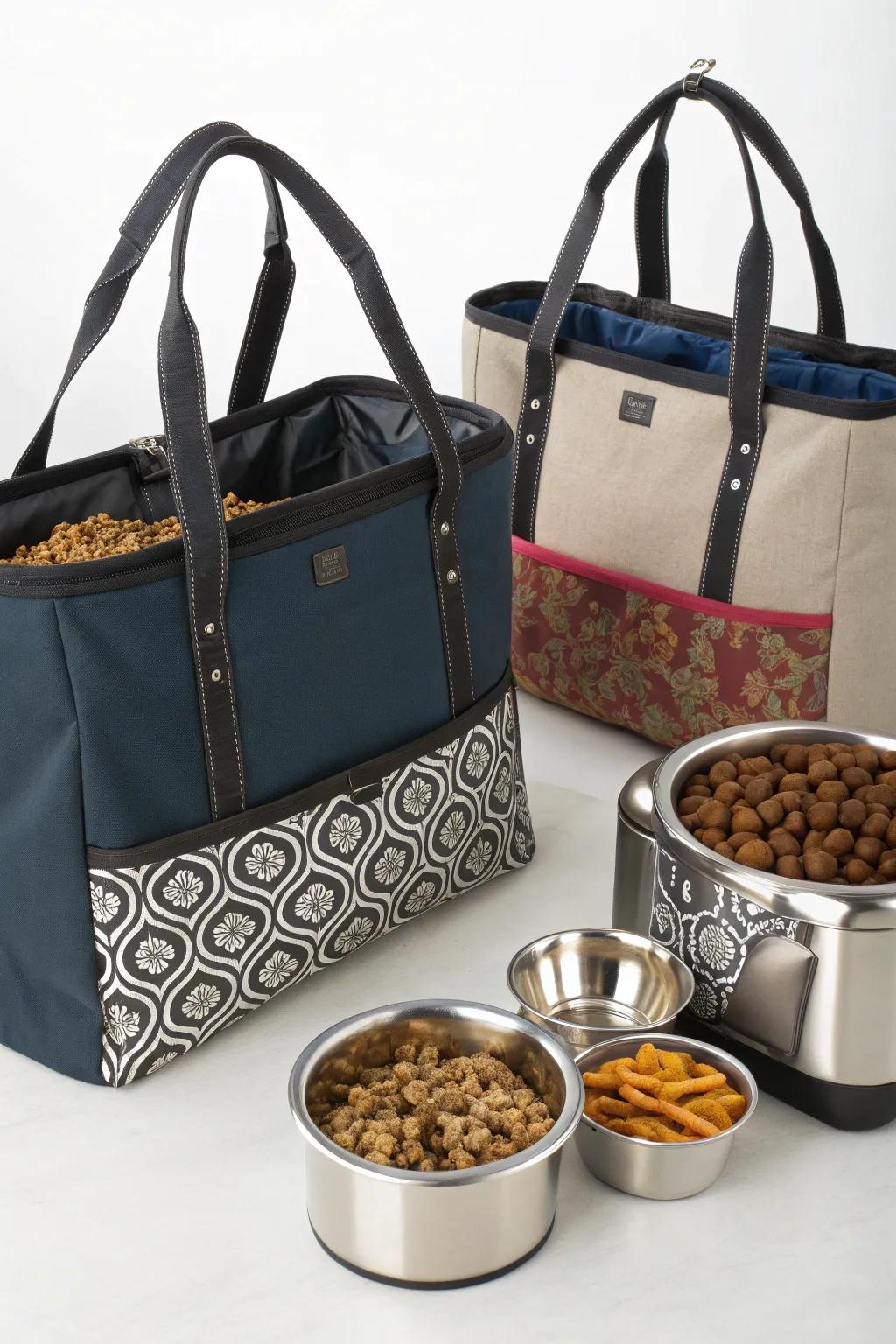 Mobile cases provide a versatile and stylish solution for storing and transporting dog food.