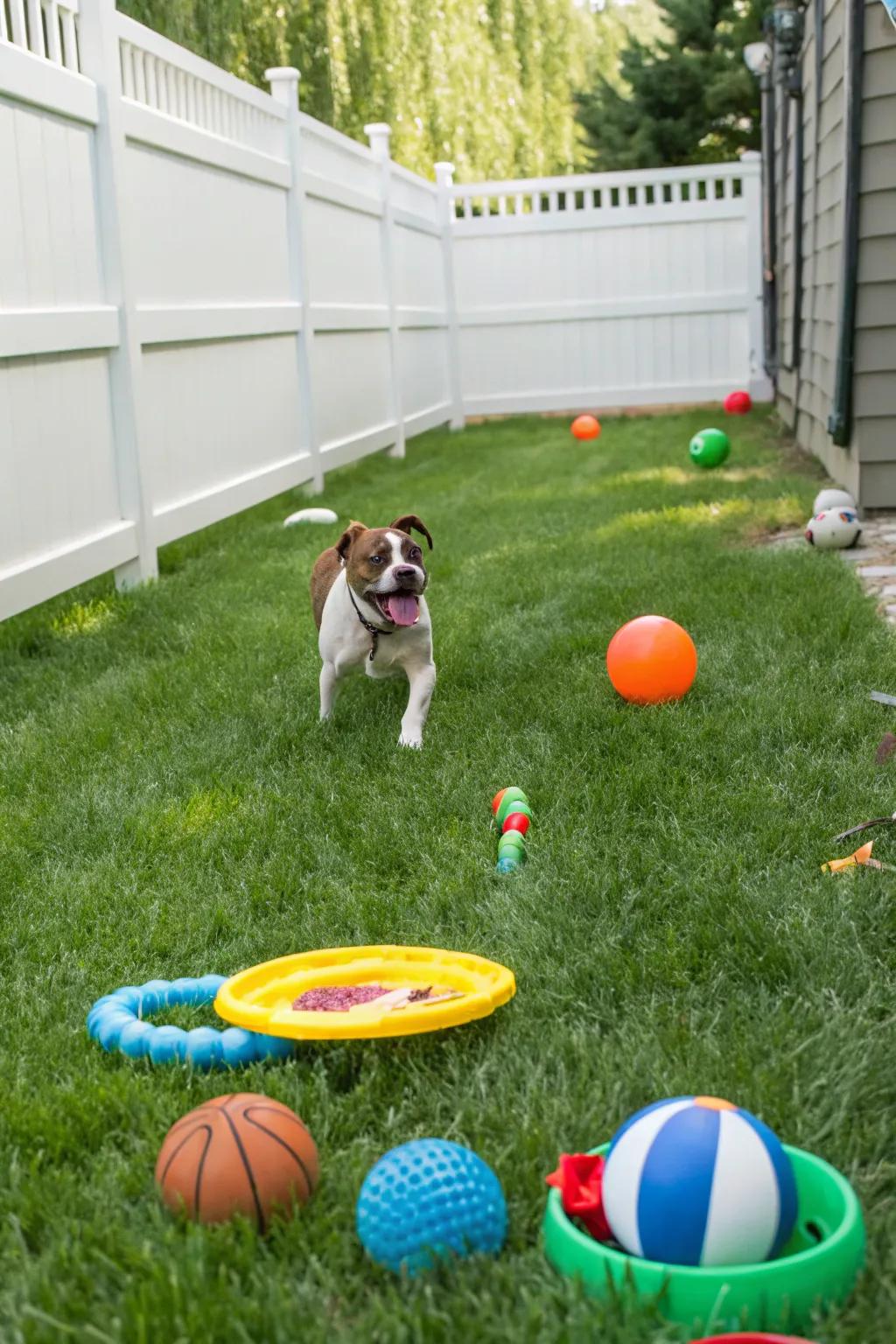 Engaging playthings keep your dog active and content.